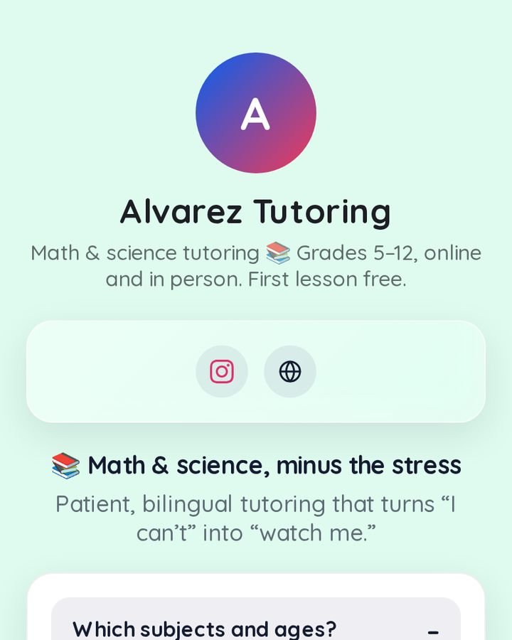 Tutor page on MyBioKit